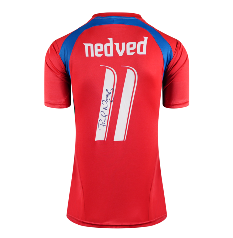 Pavel Nedved Official FIFA World Cup™ Back Signed Czech Republic 2006-07 Home Shirt In Deluxe Packaging