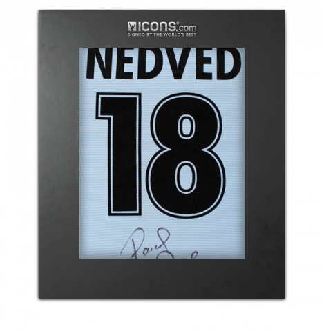 Pavel Nedved Back Signed SS Lazio 1998-00 Home Shirt In Deluxe Packaging