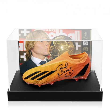 Pavel Nedved Official Ballon d'Or Signed Adidas Boot In Photo Acrylic Case: Option 1