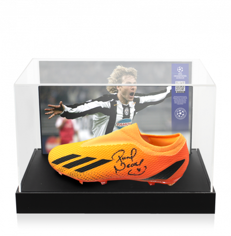 Pavel Nedved Official UEFA Champions League Signed Adidas Boot In Photo Acrylic Case: Option 1