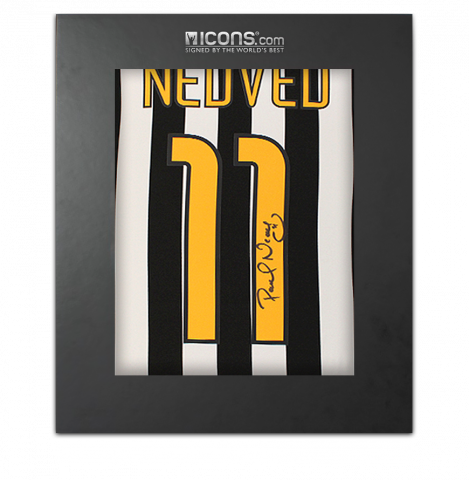 Pavel Nedved Back Signed Juventus 2003-04 Home Shirt In Deluxe Packaging