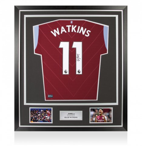 Ollie Watkins Back Signed Aston Villa 2022-23 Home Shirt In Classic Frame