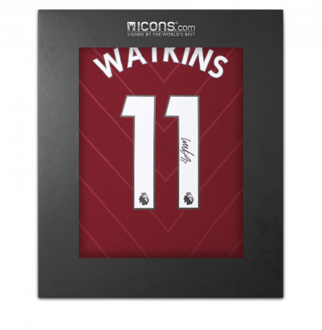 Ollie Watkins Back Signed Aston Villa 2022-23 Home Shirt In Deluxe Packaging