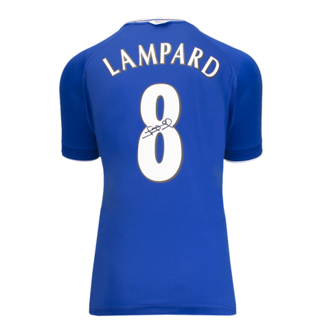 Frank Lampard Official UEFA Champions League Back Signed Chelsea 2000 Home Shirt In Deluxe Packaging