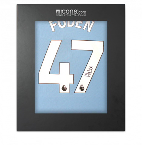 Phil Foden Back Signed Manchester City 2023-24 Home Shirt In Deluxe Packaging