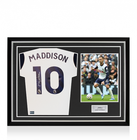 James Maddison Back Signed Tottenham Hotspur 2024-25 Home Shirt In Hero Frame: Option 1