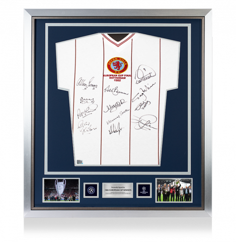 Aston Villa Official UEFA Champions League Front Signed and Framed 1982 Winners Shirt