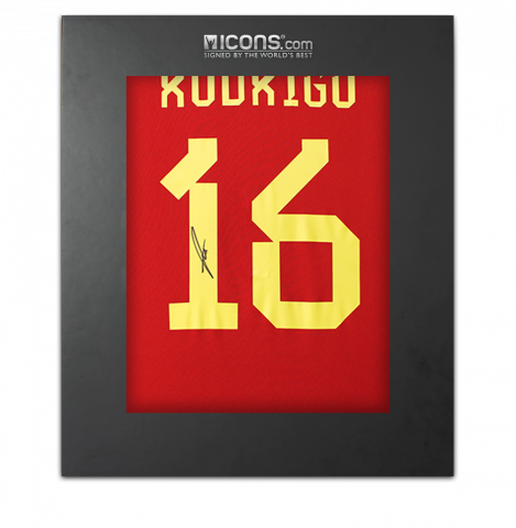 Rodri Back Signed Spain 2022-23 Home Shirt In Deluxe Packaging