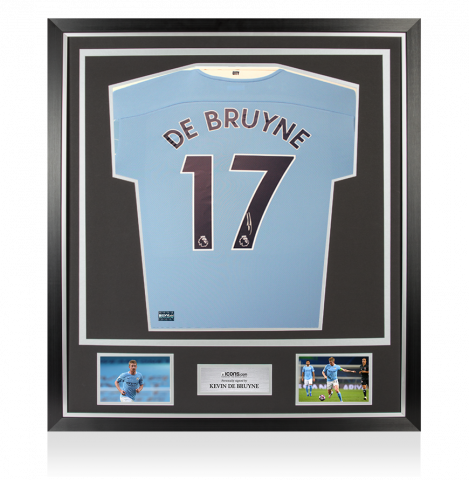 Kevin De Bruyne Back Signed Manchester City 2020-21 Home Shirt In Classic Frame
