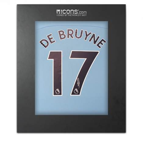 Kevin De Bruyne Back Signed Manchester City 2020-21 Home Shirt In Deluxe Packaging
