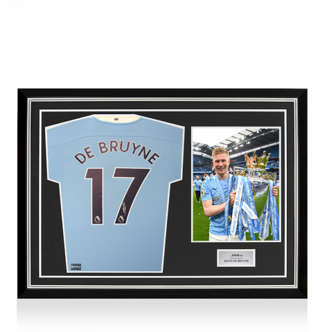 Kevin De Bruyne Back Signed Manchester City 2020-21 Home Shirt In Hero Frame: Option 1