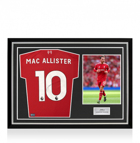 Alexis Mac Allister Back Signed Liverpool 2025-26 Home Shirt In Hero Frame: Option 1