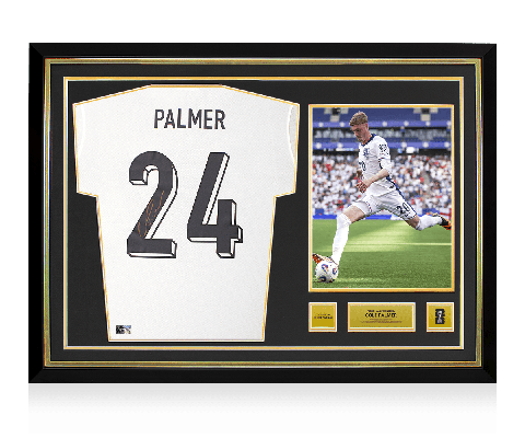 Cole Palmer Official 2026 FIFA World Cup™ Back Signed and Hero Framed England 2024 Home Shirt