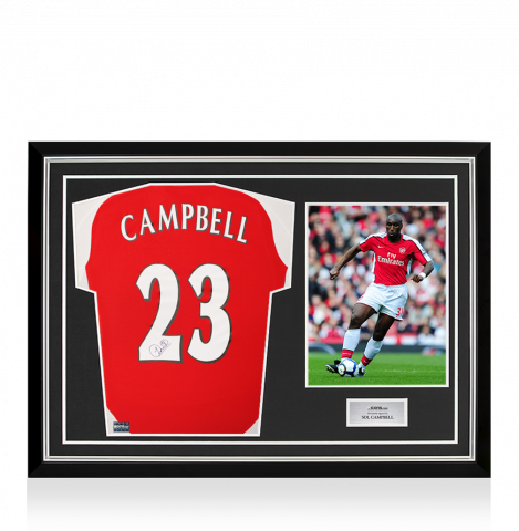 Sol Campbell Back Signed Arsenal 2024-25 Home Shirt In Hero Frame: Option 1