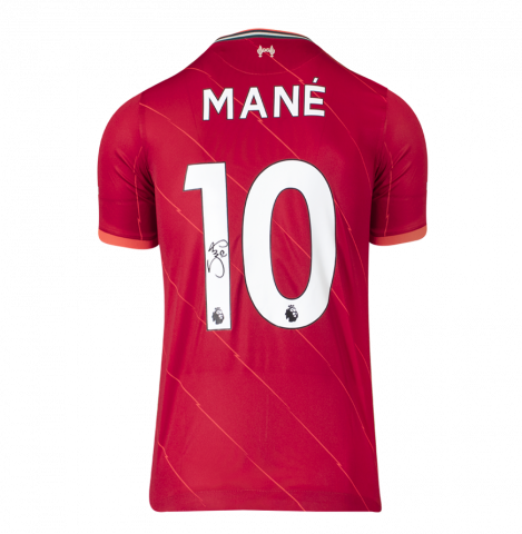 Sadio Mane Back Signed Liverpool 2021-22 Home Shirt In Deluxe Packaging