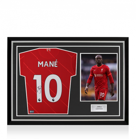 Sadio Mane Back Signed Liverpool 2021-22 Home Shirt In Hero Frame: Option 1