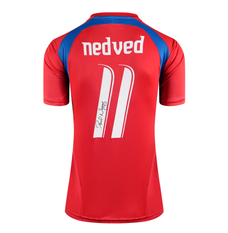 Pavel Nedved Official FIFA World Cup™ Back Signed Czech Republic 2006-08 Home Shirt In Deluxe Packaging