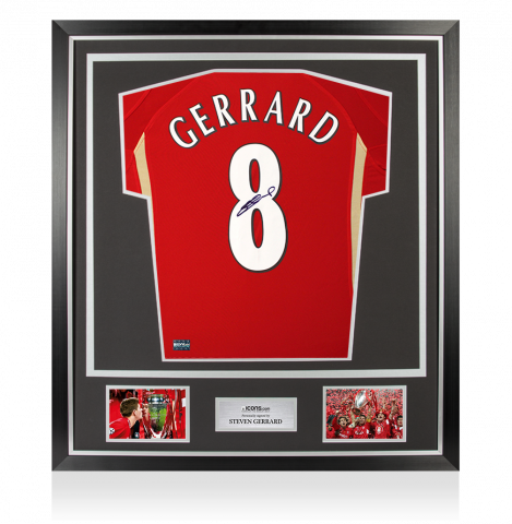 Steven Gerrard Back Signed Liverpool 2005-06 Home Shirt In Classic Frame