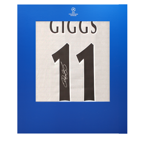 Ryan Giggs Official UEFA Champions League Back Signed Manchester United 1997-99 Away Shirt In Deluxe Packaging