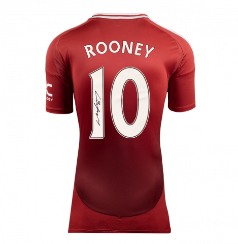Wayne Rooney Back Signed Manchester United 2024-25 Home Shirt In Deluxe Packaging