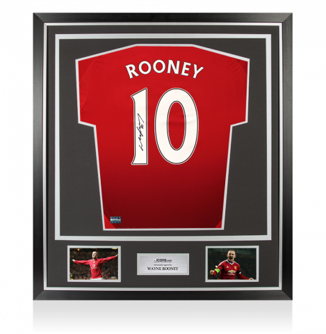 Wayne Rooney Back Signed Manchester United 2024-25 Home Shirt In Classic Frame
