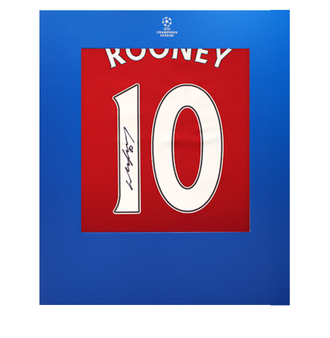 Wayne Rooney Official UEFA Champions League Back Signed Manchester United 2024-25 Home Shirt In Deluxe Packaging