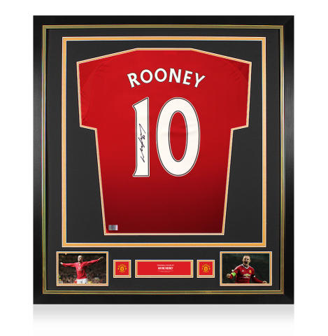 Wayne Rooney Official Manchester United Back Signed and Framed 2024-25 Home Shirt