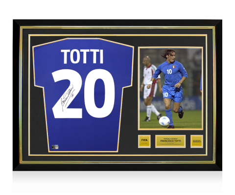 Francesco Totti Official FIFA World Cup™ Back Signed and Hero Framed Italy 1998-99 Home Shirt 
