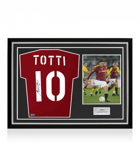 Francesco Totti Back Signed AS Roma 2003-04 Home Shirt In Hero Frame: Option 1