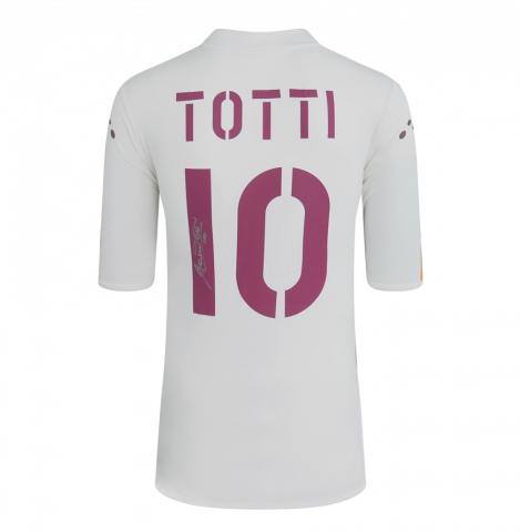 Francesco Totti Back Signed AS Roma 2003-04 Away Shirt In Deluxe Packaging
