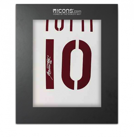 Francesco Totti Back Signed AS Roma 2003-04 Away Shirt In Deluxe Packaging
