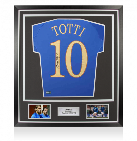 Francesco Totti Back Signed Italy 2004-06 Home Shirt In Classic Frame