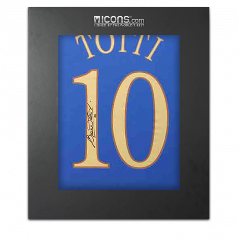 Francesco Totti Back Signed Italy 2004-06 Home Shirt In Deluxe Packaging