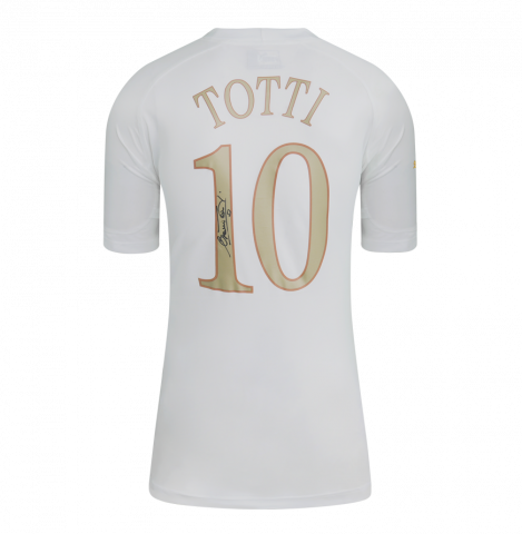 Francesco Totti Back Signed Italy 2004-06 Away Shirt In Deluxe Packaging