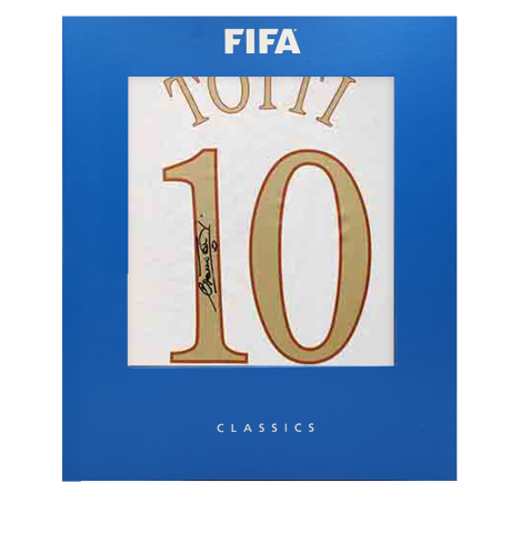 Francesco Totti Official FIFA World Cup™ Back Signed Italy 2004-06 Away Shirt In Deluxe Packaging Francesco Totti Official FIFA World Cup™ Back Signed Italy 2004-06 Away Shirt In Deluxe Packaging