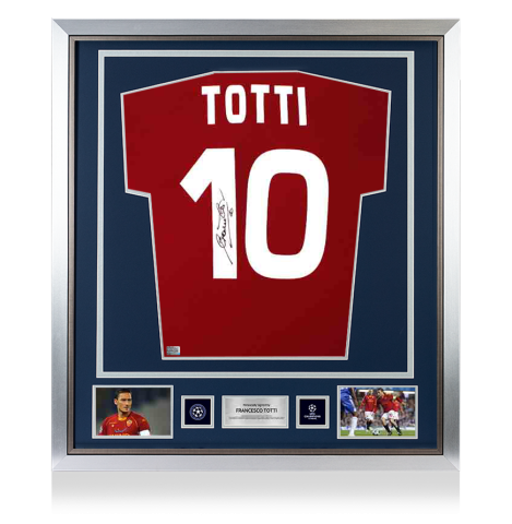 Francesco Totti Official UEFA Champions League Back Signed and Framed AS Roma 2007-08 Home Shirt Francesco Totti Official UEFA Champions League Back Signed and Framed AS Roma 2007-08 Home Shirt