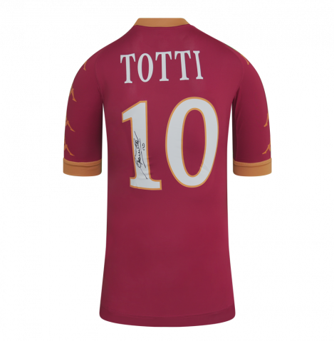 Francesco Totti Back Signed AS Roma 2010-11 Home Shirt In Deluxe Packaging