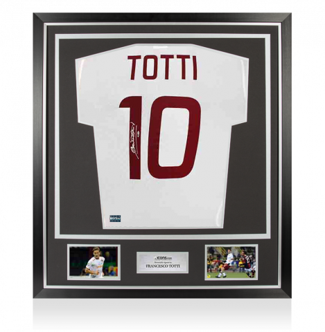 Francesco Totti Back Signed AS Roma 2011-12 Away Shirt In Classic Frame