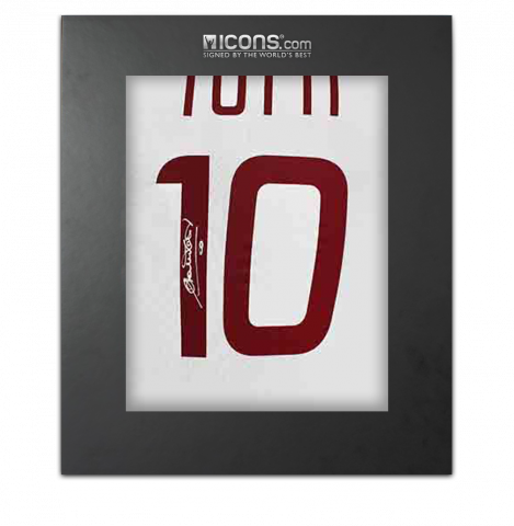 Francesco Totti Back Signed AS Roma 2011-12 Away Shirt In Deluxe Packaging