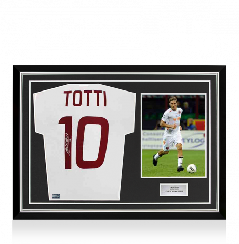 Francesco Totti Back Signed AS Roma 2011-12 Away Shirt In Hero Frame: Option 1