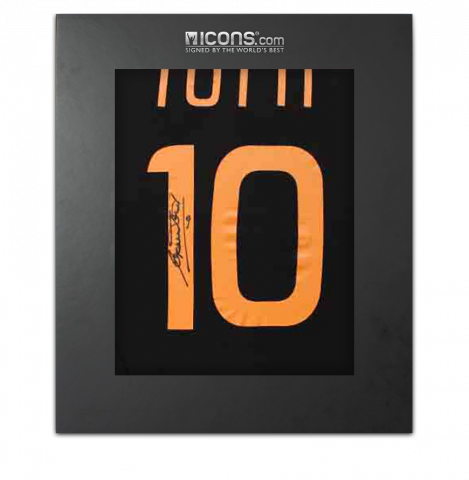 Francesco Totti Back Signed AS Roma 2011-12 Third Shirt In Deluxe Packaging