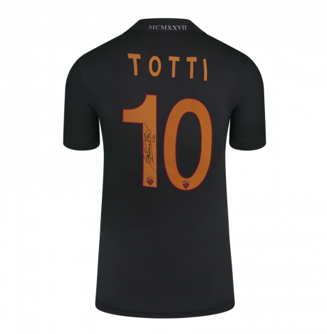 Francesco Totti Back Signed AS Roma 2013-14 Third Shirt In Deluxe Packaging