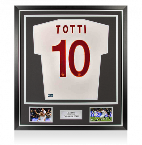 Francesco Totti Back Signed AS Roma 2013-14 Player Issue Third Shirt In Classic Frame