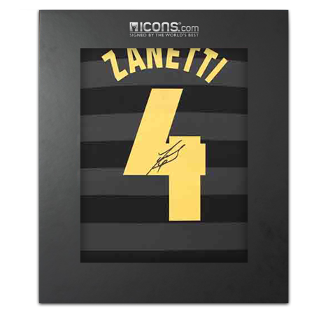 Javier Zanetti Back Signed Internazionale 1998 UEFA Cup Final Shirt In Deluxe Packaging