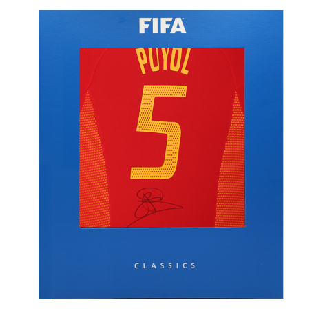 Carles Puyol Official FIFA World Cup™ Back Signed Spain 2004-06 Home Shirt In Deluxe Packaging