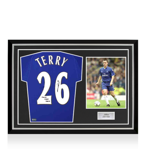 John Terry Back Signed Chelsea 2000 Home Shirt - "Premier League Legend" Inscription In Hero Frame: Option 1