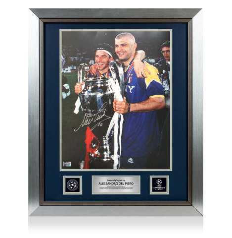 Alessandro Del Piero Official UEFA Champions League Signed and Framed Juventus Photo: UEFA Champions League Winner