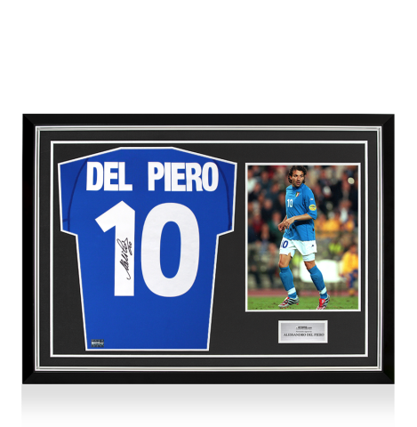 Alessandro Del Piero Back Signed Italy 2000-01 Home Shirt In Hero Frame: Option 1