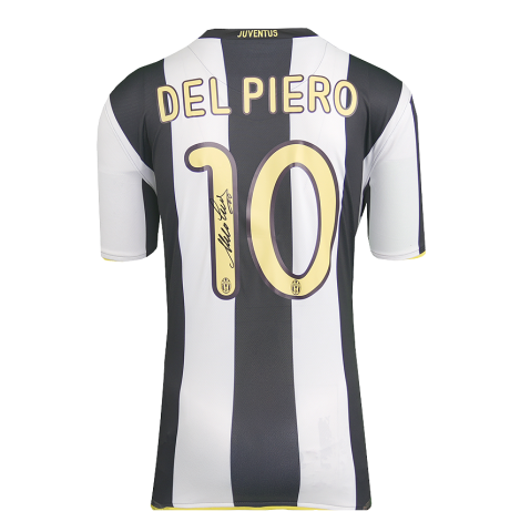 Alessandro Del Piero Back Signed Juventus 2008-09 Home Shirt In Deluxe Packaging