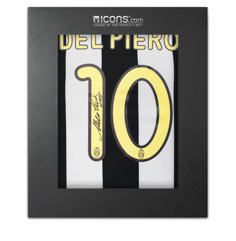Alessandro Del Piero Back Signed Juventus 2008-09 Home Shirt In Deluxe Packaging